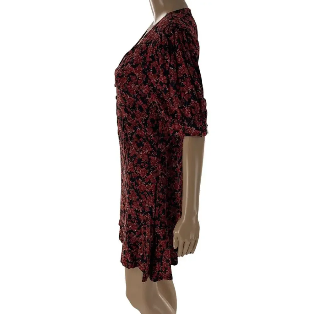 Free People Red Provence Floral Mini Dress